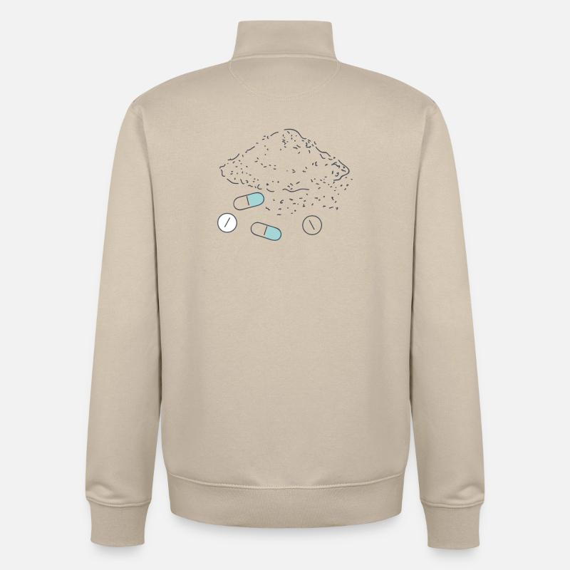 Complément alimentaire Pilules Poudre Comprimés - Sweat zippé unisexe en coton bio Stanley/Stella - beige crème