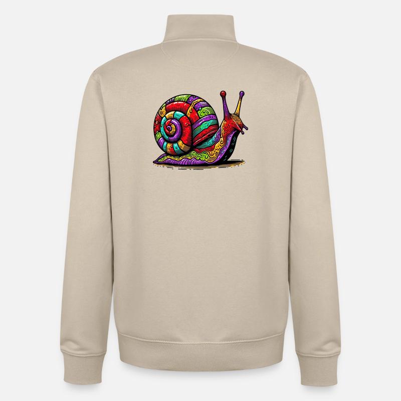 Snail - Unisex Organic Zip Sweatshirt by Stanley/Stella - desert dust