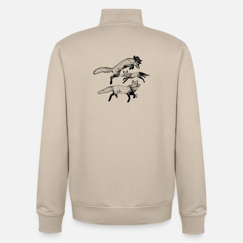 The 3 Foxes - Unisex Organic Zip Sweatshirt by Stanley/Stella - desert dust
