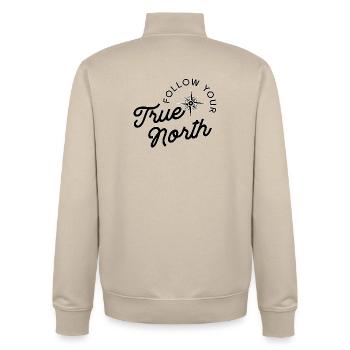 Folge deinem wahren Norden in Schwarz - Unisex Organic Zip Sweatshirt von Stanley/Stella - Cremebeige - Hinten - AI Model Male 185 dark (185cm)