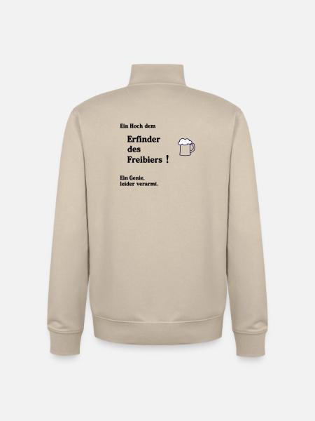 Erfinder des Freibiers - Unisex Organic Zip Sweatshirt von Stanley/Stella - Cremebeige