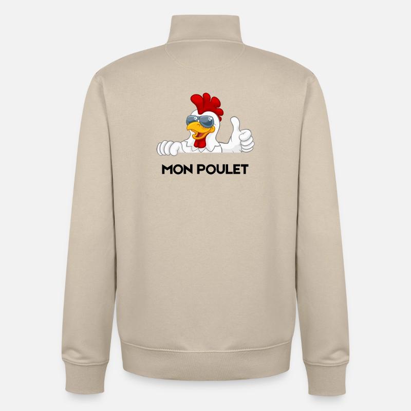 Cooler Hahn mit Sonnenbrille - Unisex Organic Zip Sweatshirt von Stanley/Stella - Cremebeige