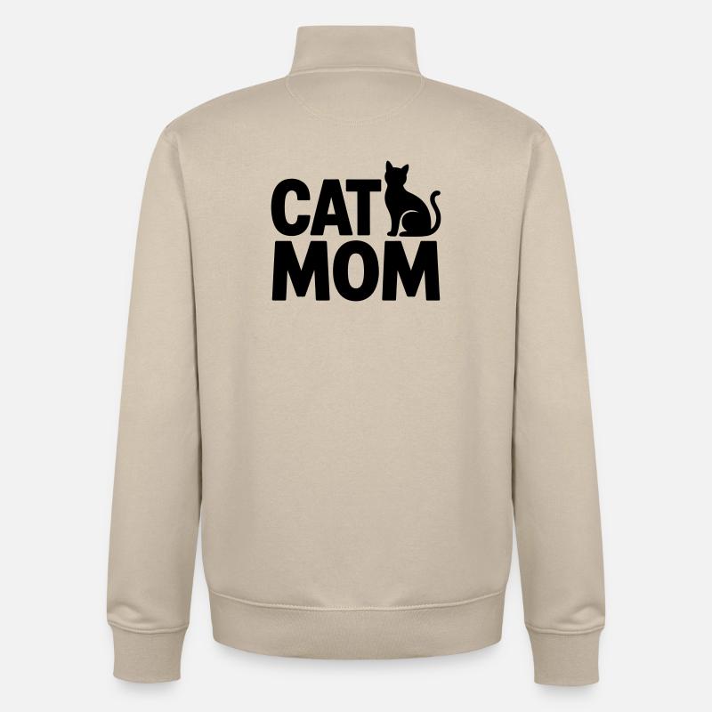 Maman Chat : Maman Chat - Sweat zippé unisexe en coton bio Stanley/Stella - beige crème