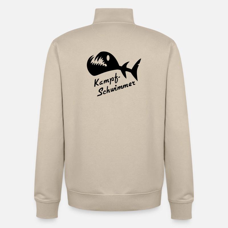 Bataille Poisson Fantasma 2 - Sweat zippé unisexe en coton bio Stanley/Stella - beige crème