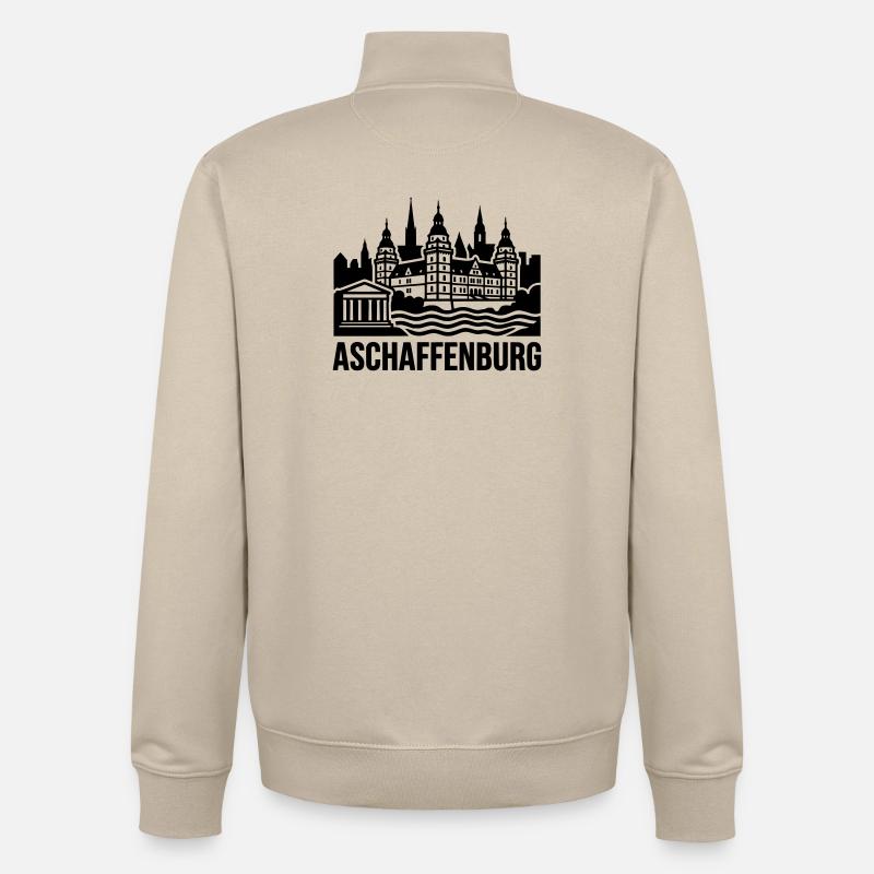 Aschaffenburg Silhouette Wahrzeichen - Unisex Organic Zip Sweatshirt von Stanley/Stella - Cremebeige