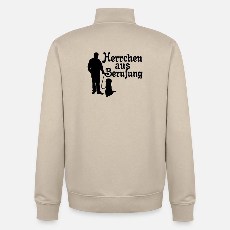 Herrchen aus Berufung, Hund, Tier, Geschenk - Unisex Organic Zip Sweatshirt von Stanley/Stella - Cremebeige
