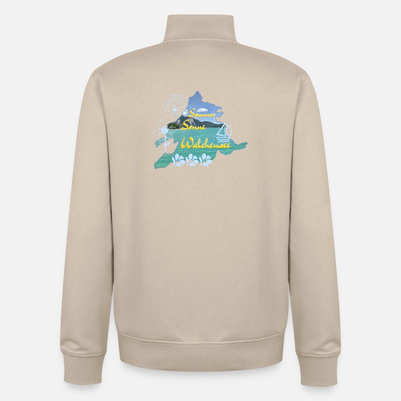 Soleil d’été Walchensee - Sweat zippé unisexe en coton bio Stanley/Stella - beige crème