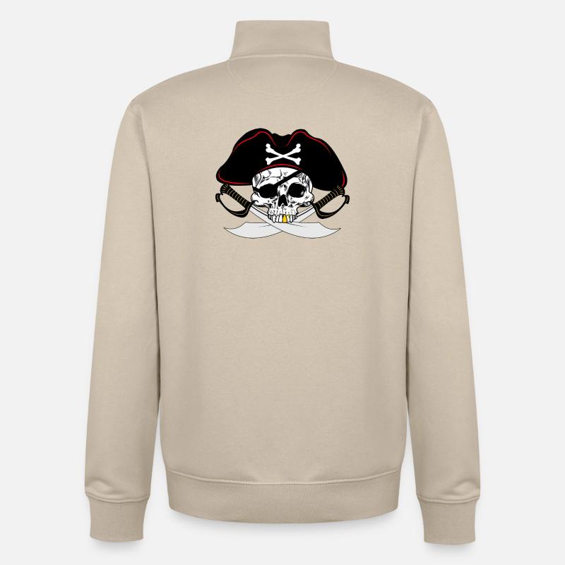 Pirate à la dent d’or - Sweat zippé unisexe en coton bio Stanley/Stella - beige crème