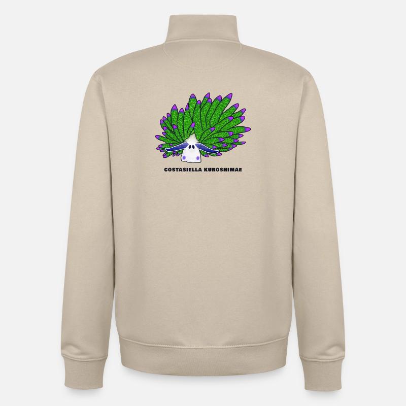 Escargot De Mouton Feuille, Dessin - Sweat zippé unisexe en coton bio Stanley/Stella - beige crème