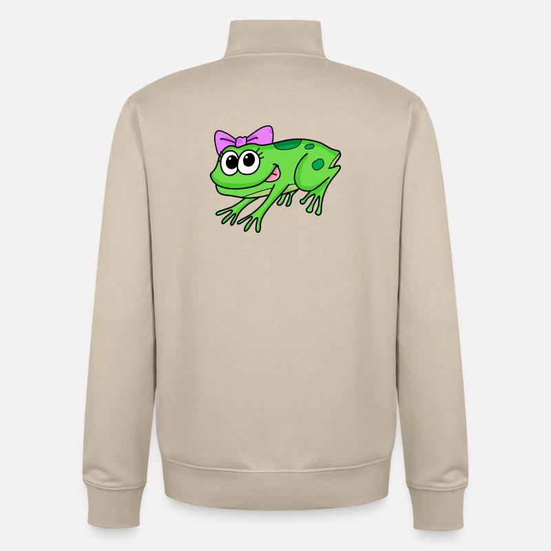 Frosch Mädchen Dame - Unisex Organic Zip Sweatshirt von Stanley/Stella - Cremebeige