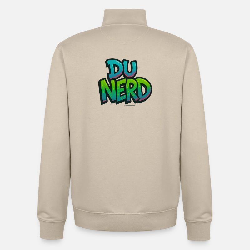 Nerd design with gradient - Unisex Organic Zip Sweatshirt by Stanley/Stella - desert dust
