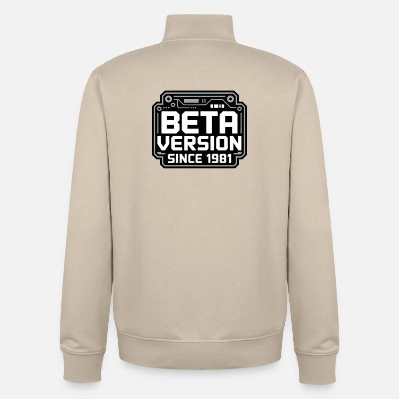 Conception de logo Retro Tech - Sweat zippé unisexe en coton bio Stanley/Stella - beige crème