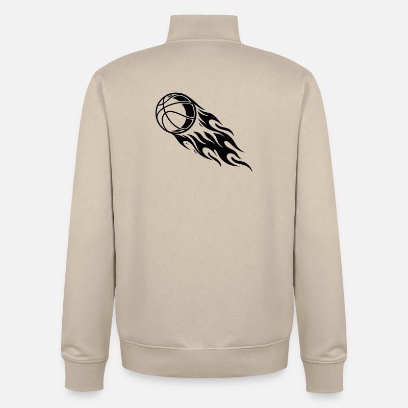 Basketball Fire - Unisex Organic Zip Sweatshirt by Stanley/Stella - desert dust