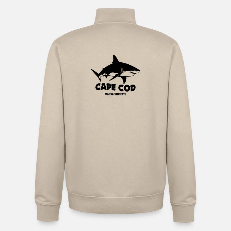Cape Cod - grands requins blancs - Sweat zippé unisexe en coton bio Stanley/Stella - beige crème