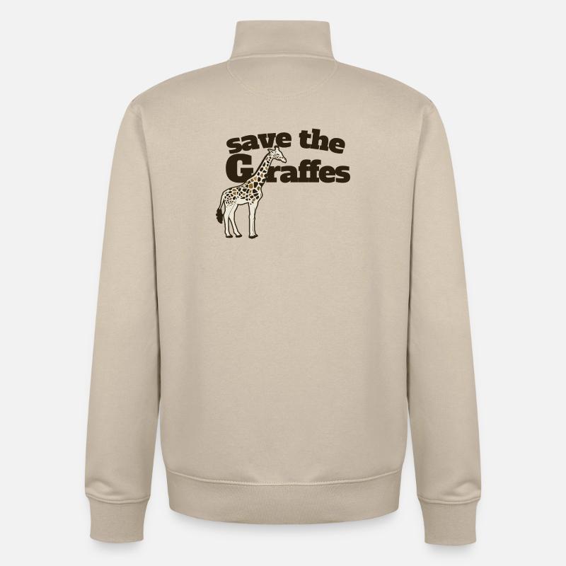 Save the Giraffes Giraffe Art Tee - Unisex Organic Zip Sweatshirt von Stanley/Stella - Cremebeige