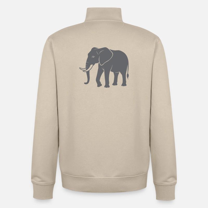 Elephant - Unisex Organic Zip Sweatshirt by Stanley/Stella - desert dust