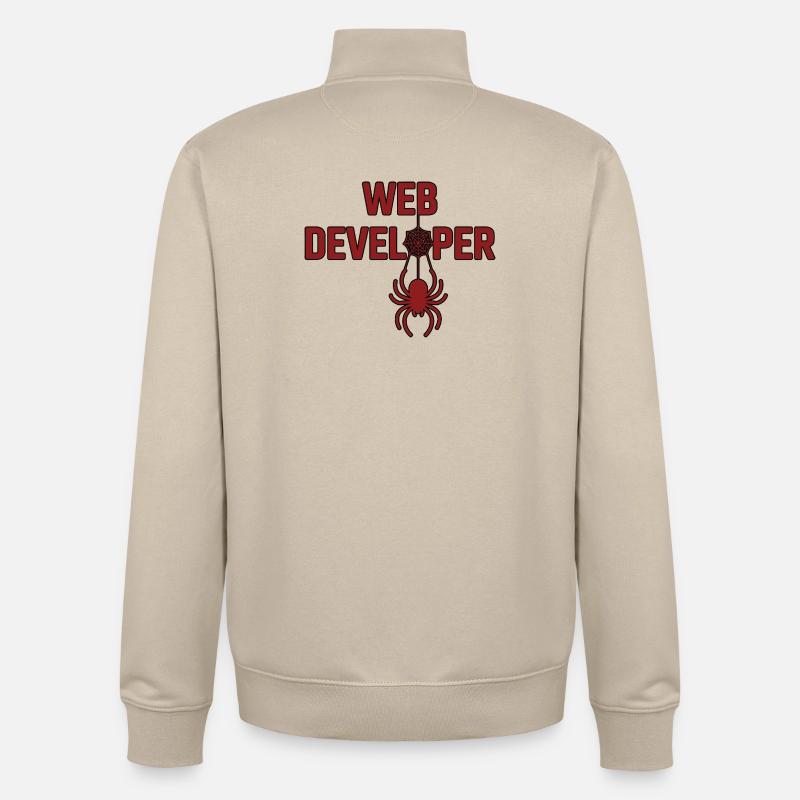 Logo-shirt Spider Designer Web - Sweat zippé unisexe en coton bio Stanley/Stella - beige crème