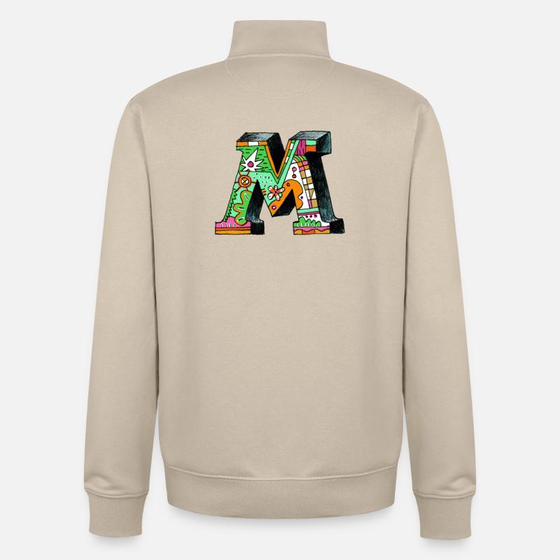M Farbexplosion Doodle-Kunst - Unisex Organic Zip Sweatshirt von Stanley/Stella - Cremebeige