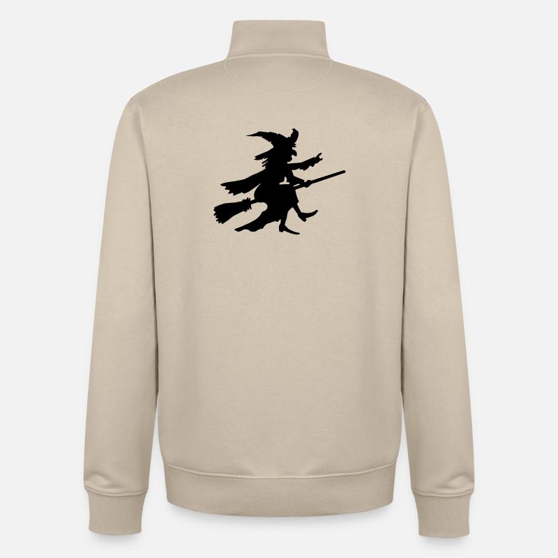 Sorcière 3 - Sweat zippé unisexe en coton bio Stanley/Stella - beige crème