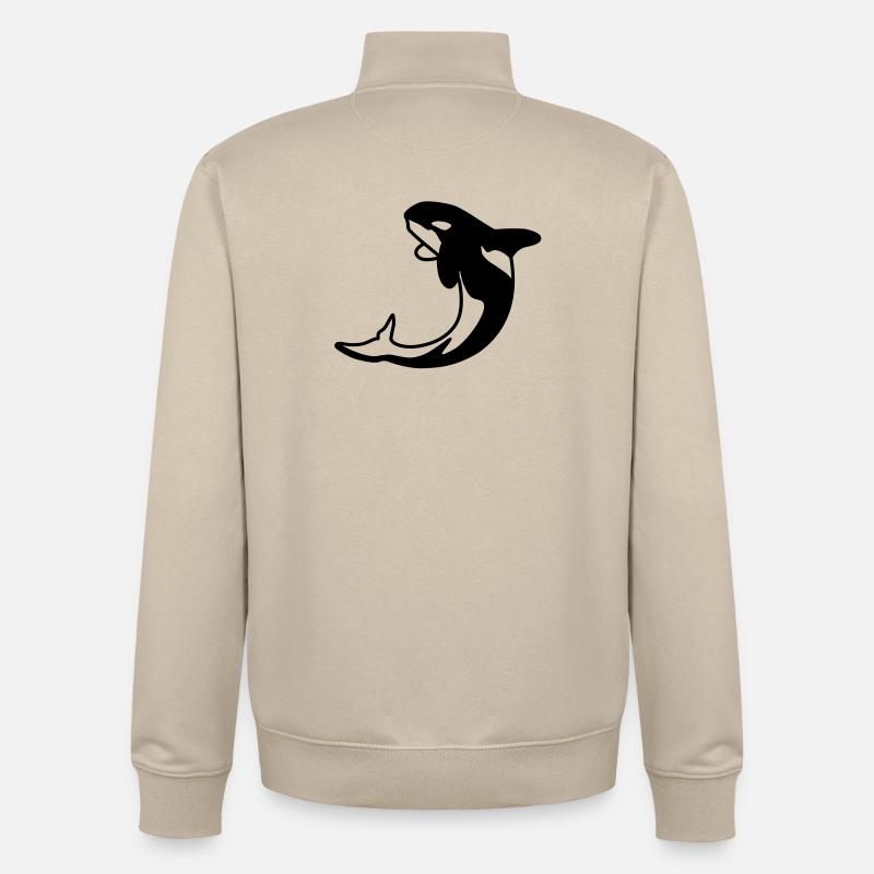 Orca - Killerwal - Sweat zippé unisexe en coton bio Stanley/Stella - beige crème