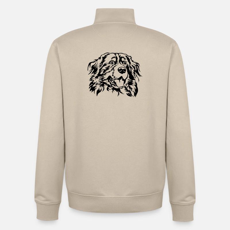 Tête de bouvier bernois - Sweat zippé unisexe en coton bio Stanley/Stella - beige crème