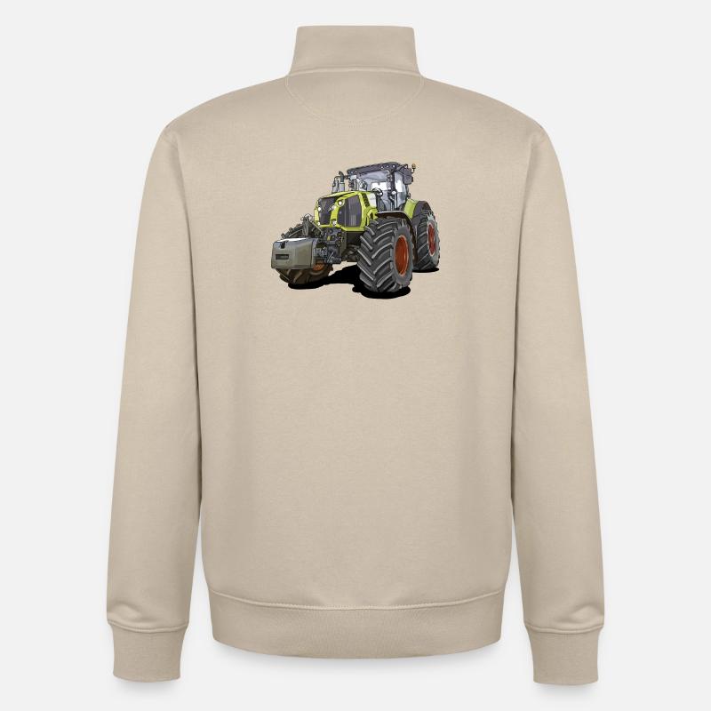 Tracteur Géant - Sweat zippé unisexe en coton bio Stanley/Stella - beige crème