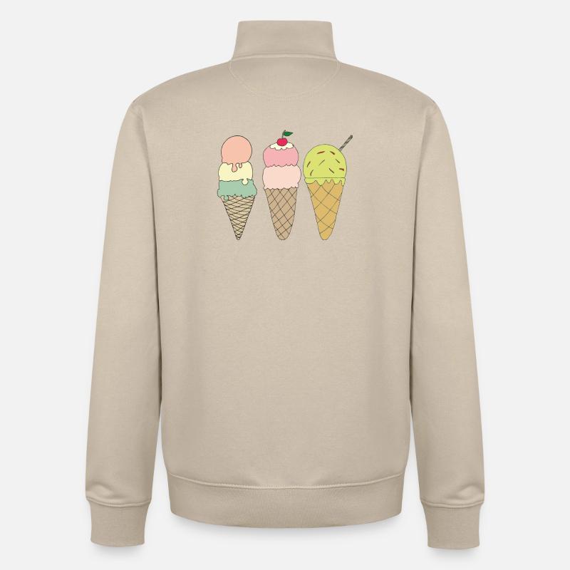 variations de glace - Sweat zippé unisexe en coton bio Stanley/Stella - beige crème