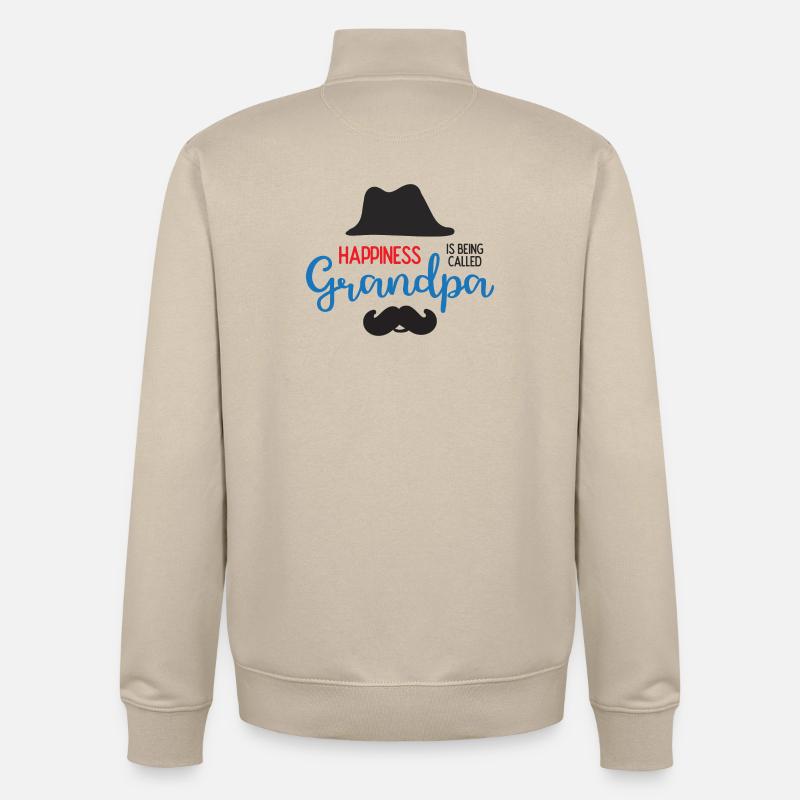 Happines wird Opa genannt - Unisex Organic Zip Sweatshirt von Stanley/Stella - Cremebeige