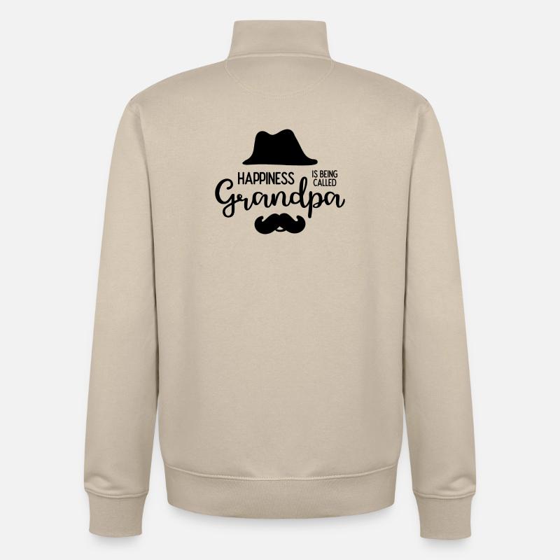 Happines wird Opa genannt - Unisex Organic Zip Sweatshirt von Stanley/Stella - Cremebeige
