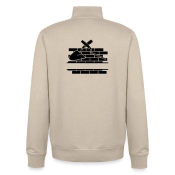 Clou et truelle joints avec le mur - Sweat zippé unisexe en coton bio Stanley/Stella - beige crème - Dos - AI Model Male 185 dark (185cm)