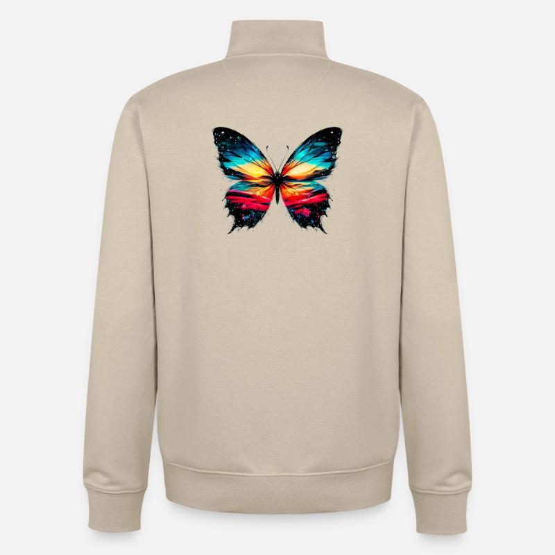 Schmetterling - Unisex Organic Zip Sweatshirt von Stanley/Stella - Cremebeige