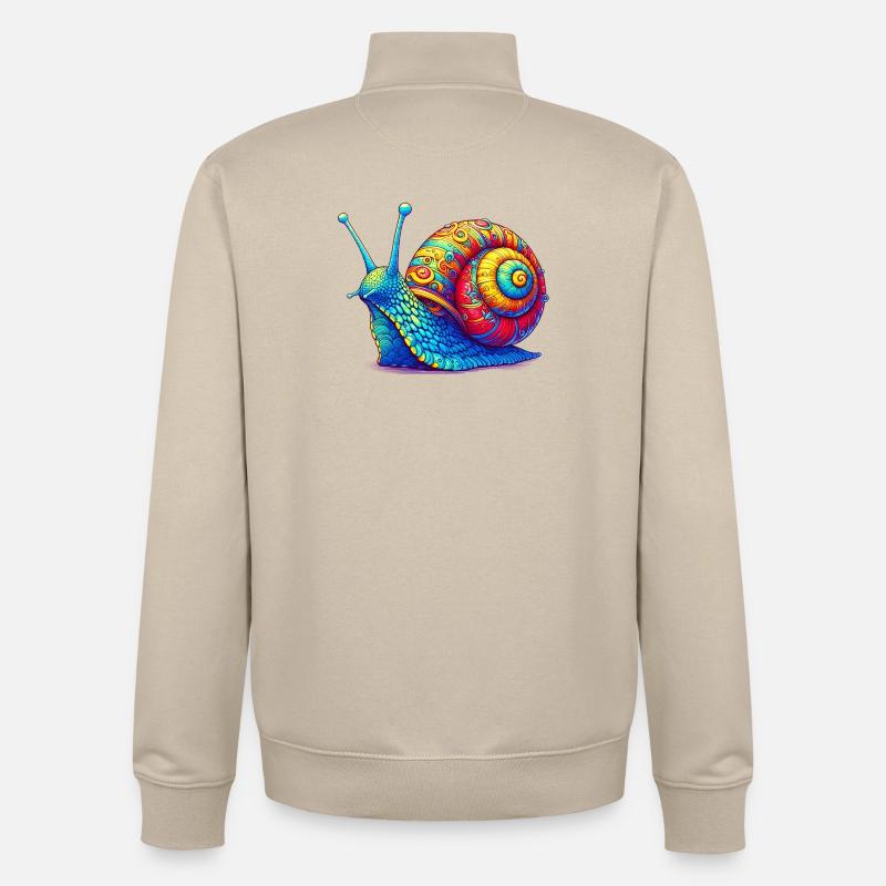 Escargot - Sweat zippé unisexe en coton bio Stanley/Stella - beige crème