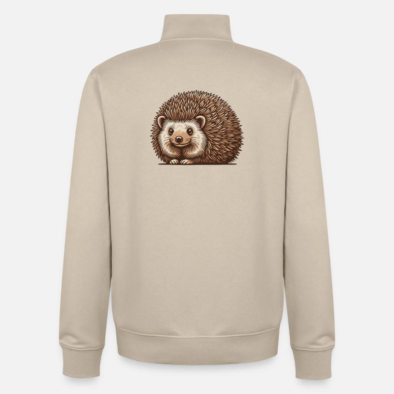Hérisson - Sweat zippé unisexe en coton bio Stanley/Stella - beige crème