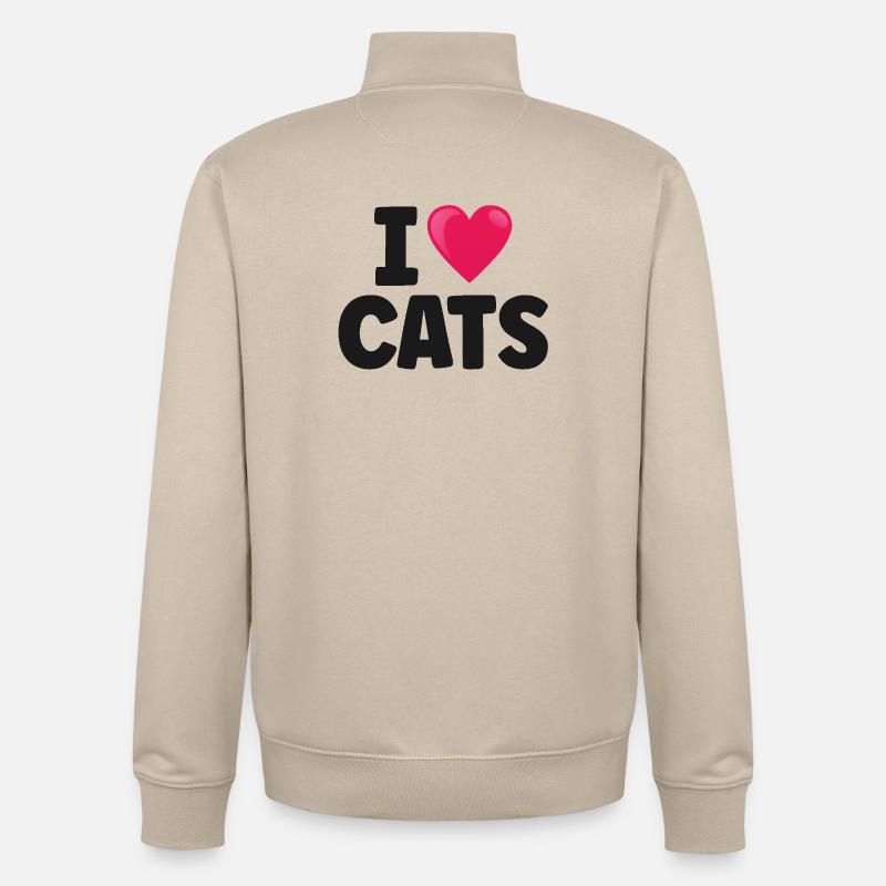 Chat - Sweat zippé unisexe en coton bio Stanley/Stella - beige crème