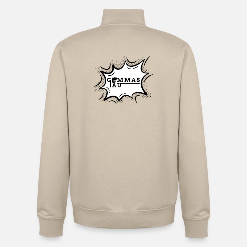 Gemmas au - on s’y attaque - Sweat zippé unisexe en coton bio Stanley/Stella - beige crème