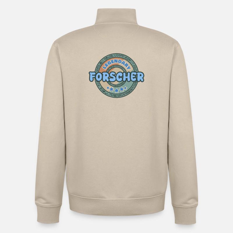 Les chercheurs comme idée cadeau - Sweat zippé unisexe en coton bio Stanley/Stella - beige crème