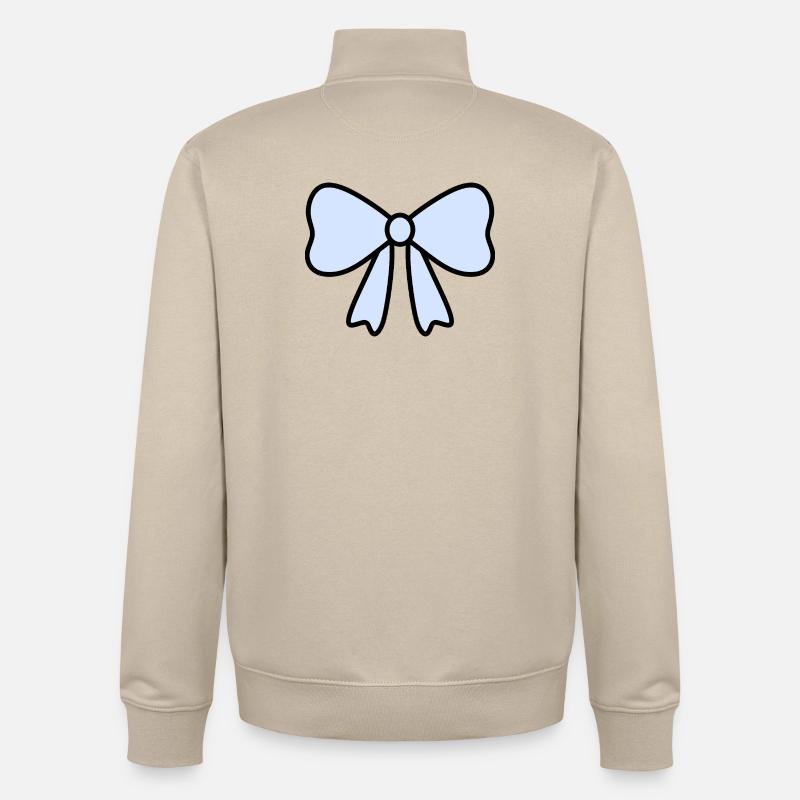 Delicate Light Blue Bow Design - Unisex Organic Zip Sweatshirt by Stanley/Stella - desert dust