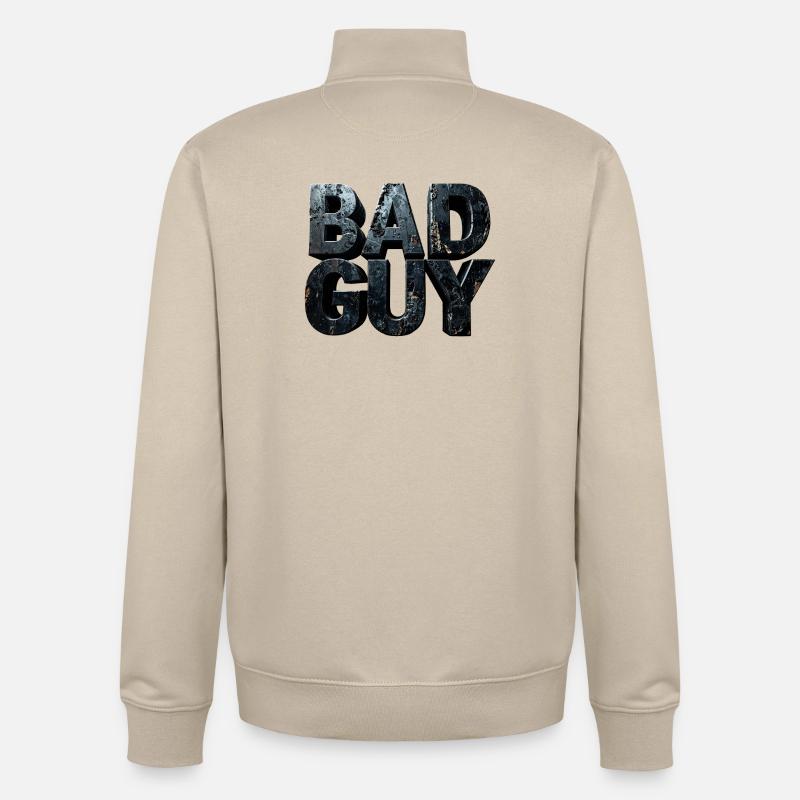 Bad Guy – Dunkle monumentale Buchstaben Skulptur - Unisex Organic Zip Sweatshirt von Stanley/Stella - Cremebeige