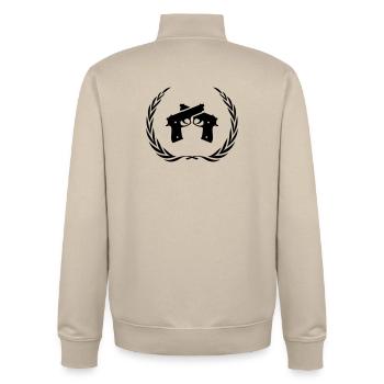 Pistole Symbol Kranz - Unisex Organic Zip Sweatshirt von Stanley/Stella - Cremebeige - Hinten - AI Model Male 185 dark (185cm)