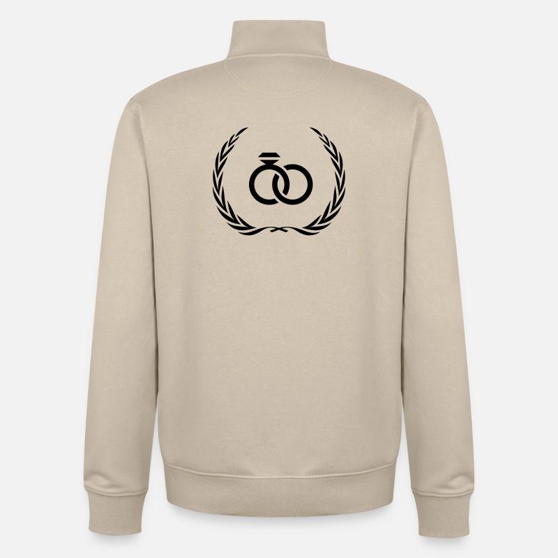 Wedding Ring Ring - Unisex Organic Zip Sweatshirt by Stanley/Stella - desert dust