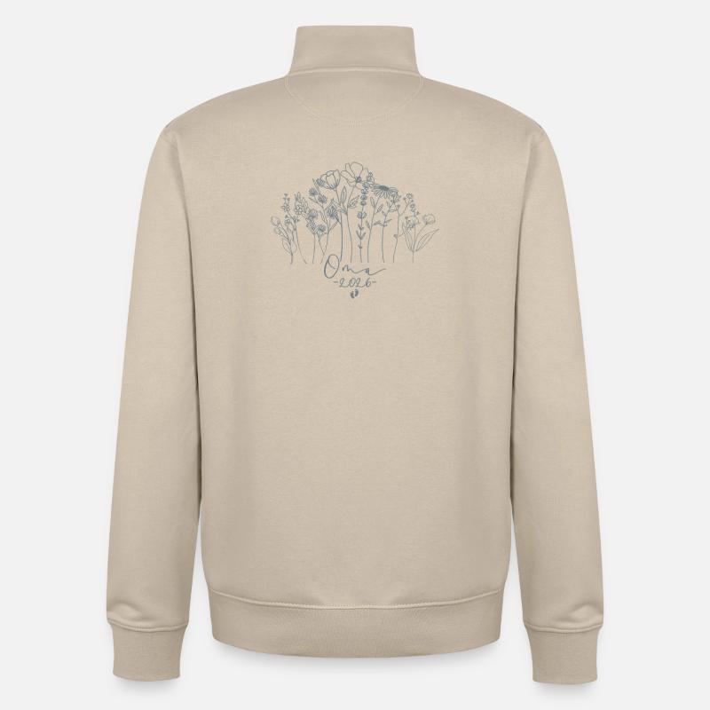 Stolze Oma 2026 Geschenkidee - Unisex Organic Zip Sweatshirt von Stanley/Stella - Cremebeige