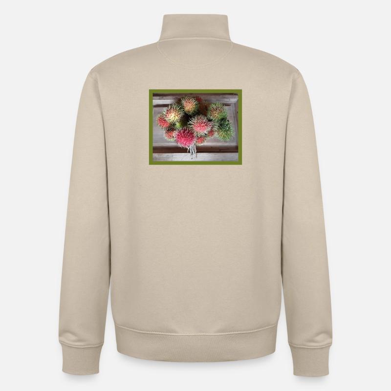 Lychee fruit - Unisex Organic Zip Sweatshirt by Stanley/Stella - desert dust