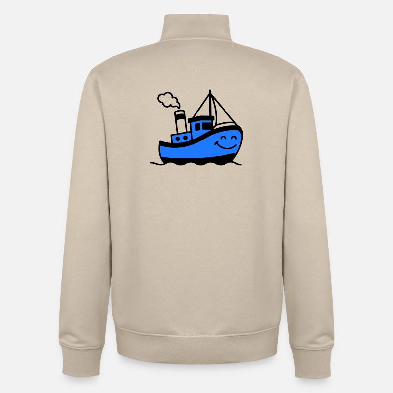 Enfants du navire - Sweat zippé unisexe en coton bio Stanley/Stella - beige crème