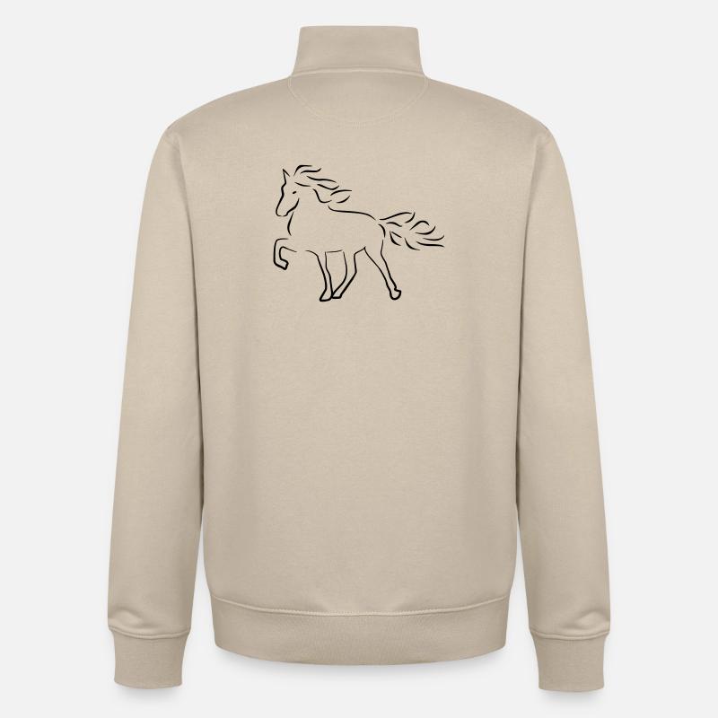 Cheval d’Islande - Sweat zippé unisexe en coton bio Stanley/Stella - beige crème