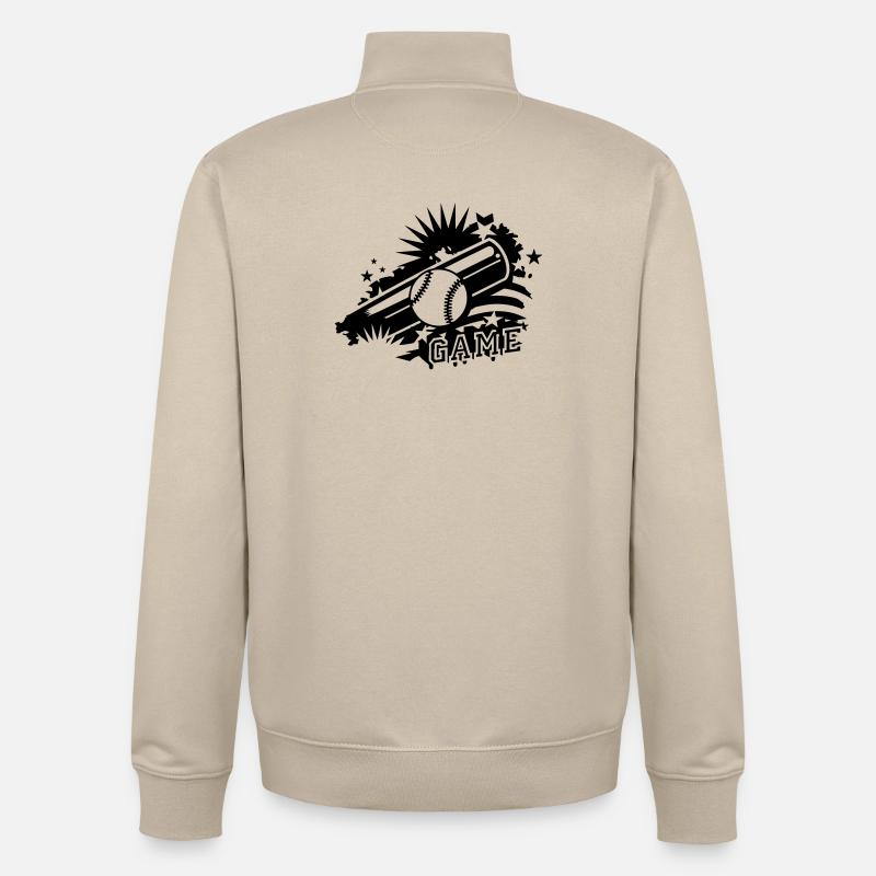 Baseball und Baseballschläger als Graffiti - Unisex Organic Zip Sweatshirt von Stanley/Stella - Cremebeige
