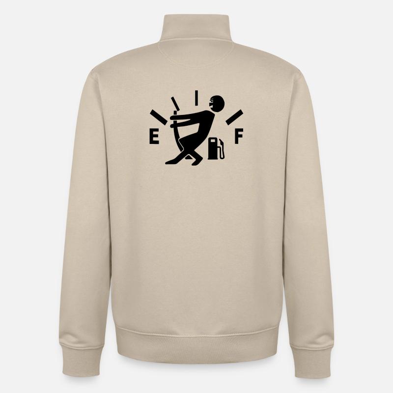 Indicateur de carburant vide - Sweat zippé unisexe en coton bio Stanley/Stella - beige crème