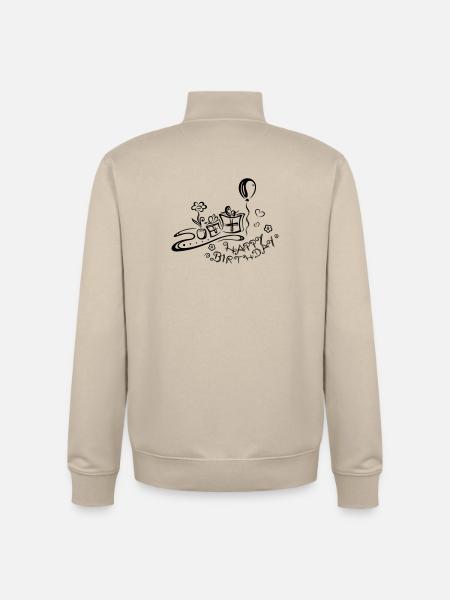 Happy Birthday motif, Congratulations - Unisex Organic Zip Sweatshirt by Stanley/Stella - desert dust