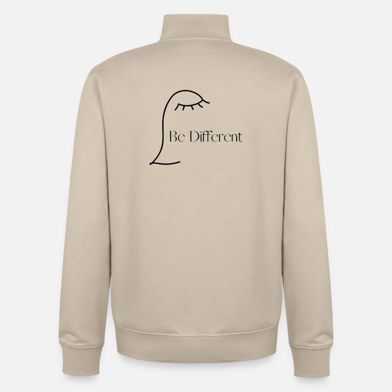 Être différent des autres - Sweat zippé unisexe en coton bio Stanley/Stella - beige crème