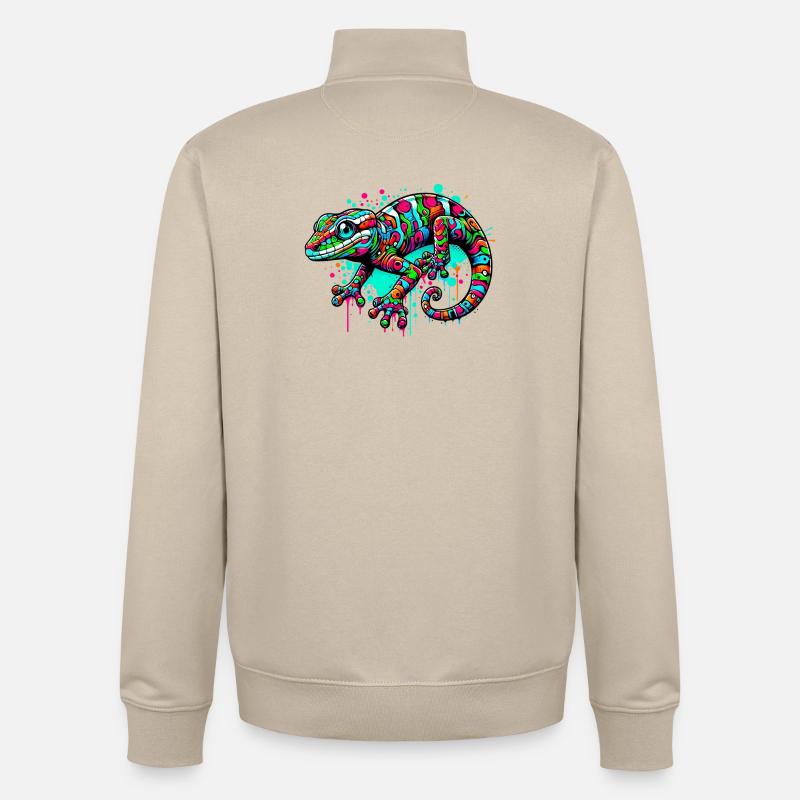 Gecko - Sweat zippé unisexe en coton bio Stanley/Stella - beige crème