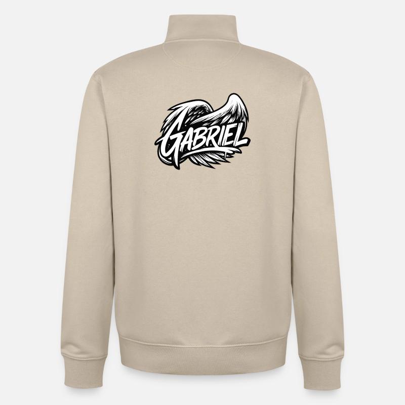 Erzengel Gabriel | Einfacher Graffiti-Stil - Unisex Organic Zip Sweatshirt von Stanley/Stella - Cremebeige